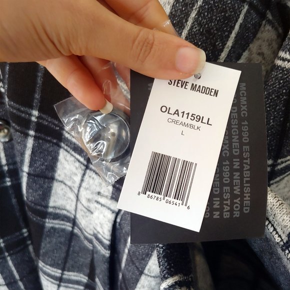 Steve Madden plaid fleece button up coat - Picture 6 of 7